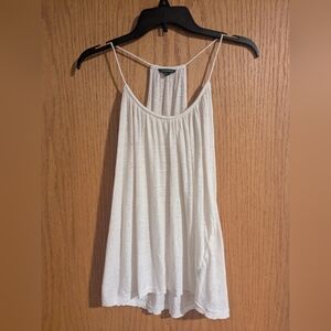 Club Monaco Small 100% Linen Women's White Spaghetti Strap Top Blouse Shirt